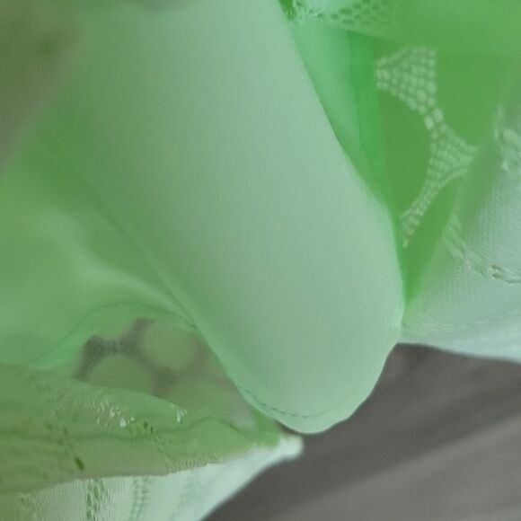 NWOT! NEW YORK & CO Vintage Retro Preppy Dress Lace Over Mint Green Midi 
SZ  10 - Picture 11 of 17